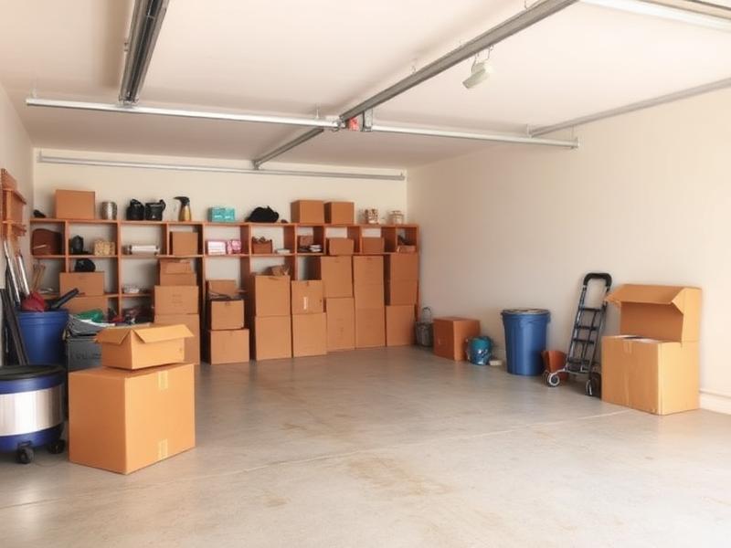 Sgombero di garage e cantina con scatole da rimuovere